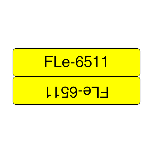 Brother Fle-6511 Die-cut Flexi Flag Label Black on Yellow 21 x 45mm - image 1