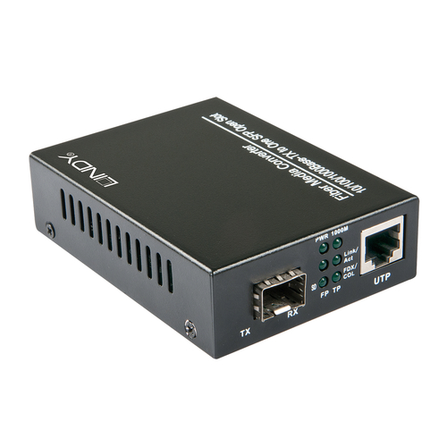 Lindy 25125 network media converter 1000 Mbit/s Multi-mode, Single-mode Black