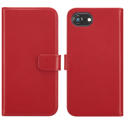 Selencia Echt Lederen Bookcase iPhone SE 4 - Rood