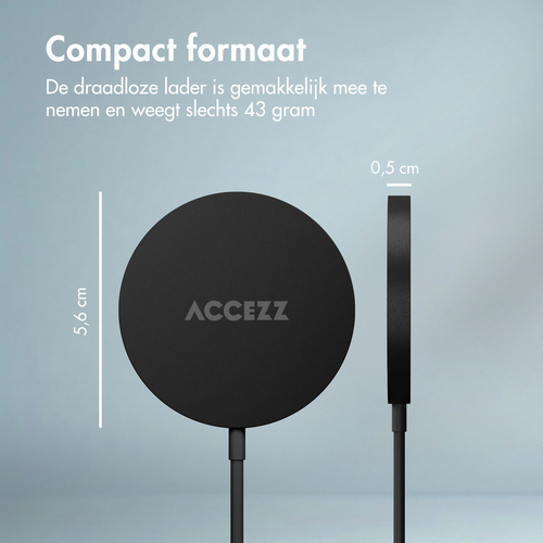Accezz Wireless MagSafe Charger USB-C - 1 meter Oplader Zwart, afbeelding 6