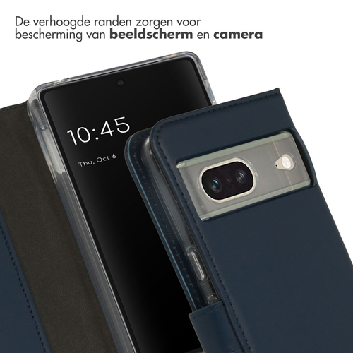 Selencia Echt Lederen Bookcase Google Pixel 7 - Blauw, afbeelding 4
