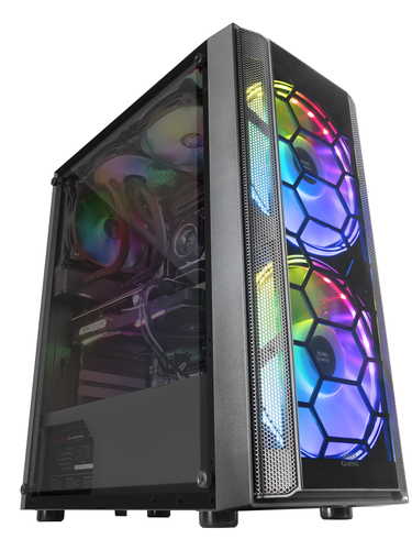 Mars Gaming MC500 ATX PC Case 2 XXL FRGB Fans Window and Grilles Black – image 2