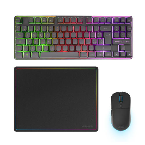 Mars Gaming MCPWTKLIT keyboard Mouse included RF Wireless + USB QWERTY Italian Black