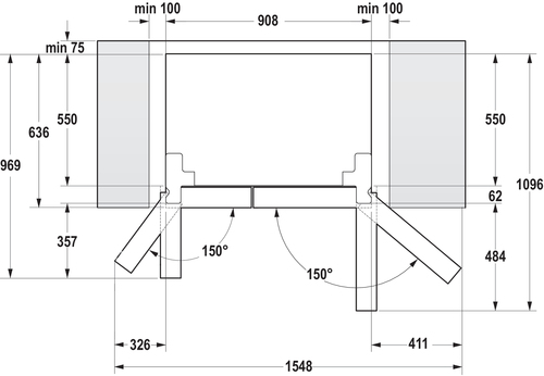 Gorenje NRS918EMX side-by-side холодильник Отдельно стоящий 519 L Серый