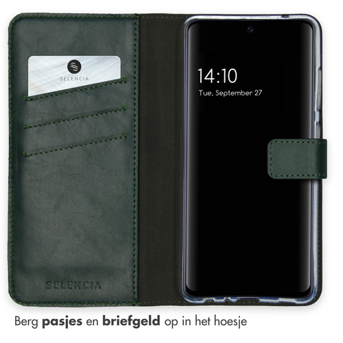 Selencia Echt Lederen Bookcase Samsung Galaxy A52(s) (5G/4G) - Groen, afbeelding 3