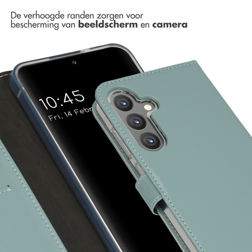 Selencia Echt Lederen Bookcase Samsung Galaxy S24 Plus - Air Blue, afbeelding 4