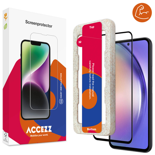 Accezz Triple Strong Full Cover Glas Screenprotector met applicator Samsung Galaxy A54 / S23 FE Tablet screenprotector Transparant