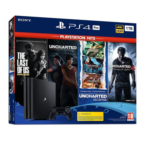 Sony Interactive Entertainment PlayStation 4 Pro + Playstation Hits 1 TB Wi-Fi Черный