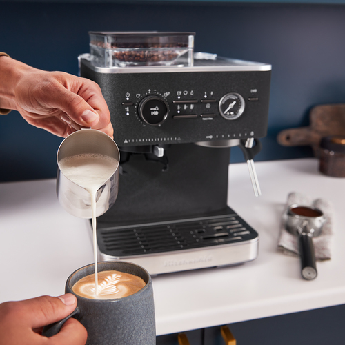 KitchenAid Semi Automatic Espresso Machine with Burr Grinder Cast Iron Black - image 5