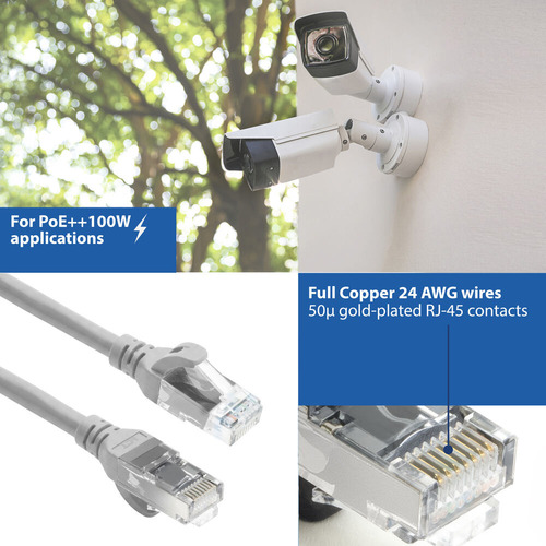 ACT Grijze 15 meter TPE U/UTP CAT6A ultra-flex patchkabel snagless met RJ45 connectoren, afbeelding 9