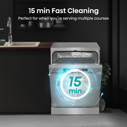 Hisense HS642D90XUK Full-size Dishwasher - Stainless Steel - image 4