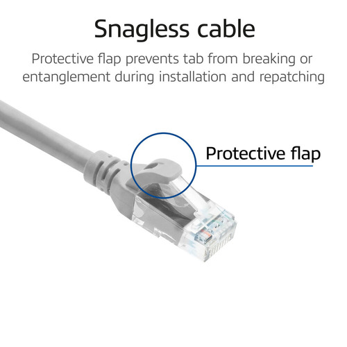 ACT Grijze 15 meter TPE U/UTP CAT6A ultra-flex patchkabel snagless met RJ45 connectoren, afbeelding 6
