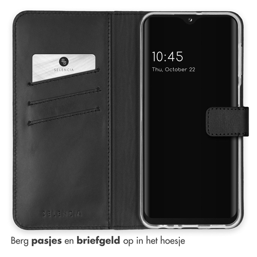 Selencia Echt Lederen Bookcase Samsung Galaxy A23 (5G) - Zwart, afbeelding 3