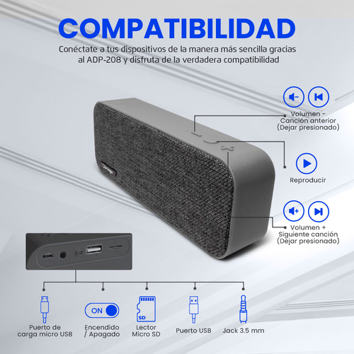 Bocina Portátil Bluetooth VORAGO BSP-150