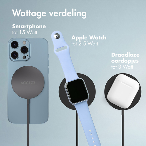 Accezz Wireless MagSafe Charger USB-C - 1 meter Oplader Zwart, afbeelding 5