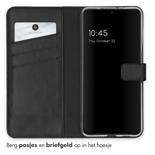 Selencia Echt Lederen Bookcase Samsung Galaxy S21 - Zwart, afbeelding 3