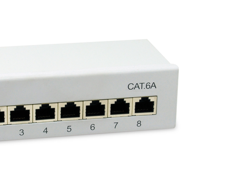 Equip Patchpanel 8x RJ45 Cat6A 19" FTP 1HE Premium helder grijs, afbeelding 4