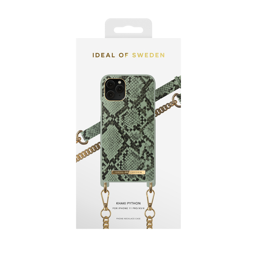 iDeal of Sweden Necklace Case iPhone 11P/XS/X Khaki Python – image 2