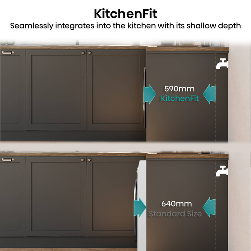 Hisense WF5I1245BBR 12kg 5I KitchenFit Series AutoDose WiFi enabled Washing Machine 1400rpm - Black - image 5