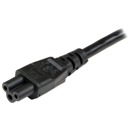 StarTech.com 2m (6ft) Laptop Power Cord, EU Schuko to C5, 2.5A 250V, 18AWG, Notebook / Laptop Replacement AC Cord, Printer/Power Brick Cord, Schuko CEE 7/7 to Clover Leaf IEC 60320 C5 - Laptop Charger Cable Strømkabel 2m Sort – billede 3