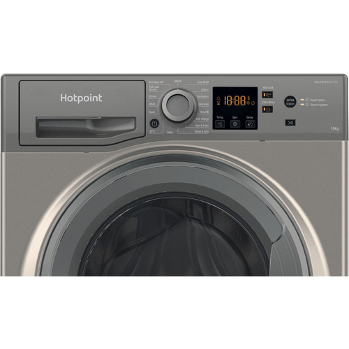 Hotpoint NSWM1046GGUK 10kg 1400 Spin Washing Machine in Graphite A Rat - image 3