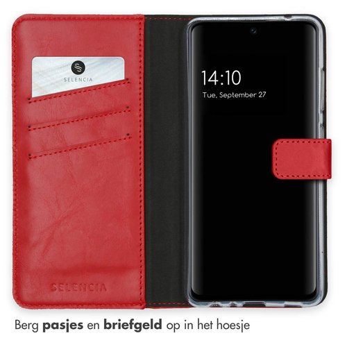Selencia Echt Lederen Bookcase Samsung Galaxy A52(s) (5G/4G) - Rood, afbeelding 3