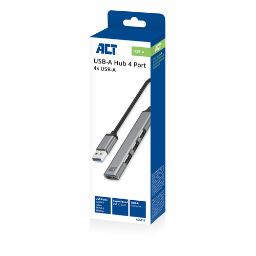 ACT Connectivity USB-A hub, 3x USB-A 2.0 en 1x USB-A 3.0 usb-hub, afbeelding 3
