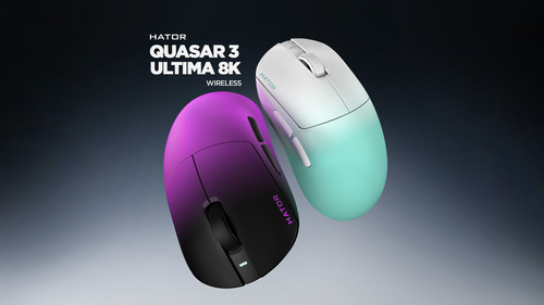 HATOR Quasar 3 ULTIMA 8K Full Size Zwart/Paars Draadloze Gaming Muis, afbeelding 8
