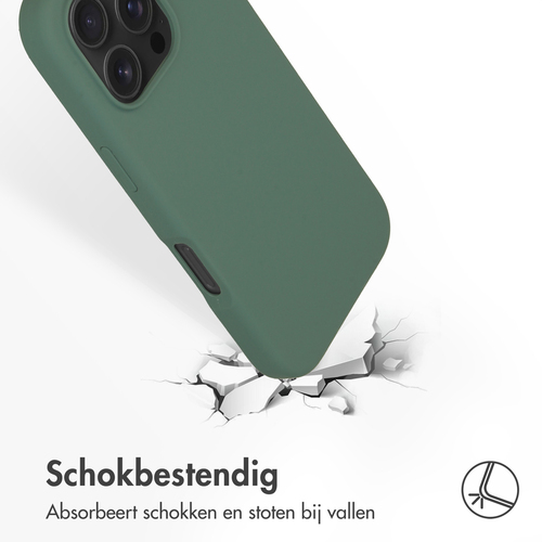 Accezz Liquid Silicone Backcover met MagSafe iPhone 16 Pro Telefoonhoesje Groen, afbeelding 5