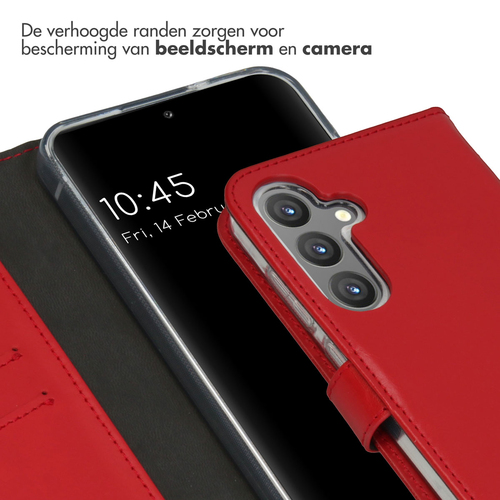 Selencia Echt Lederen Bookcase Samsung Galaxy S24 Plus - Rood, afbeelding 4