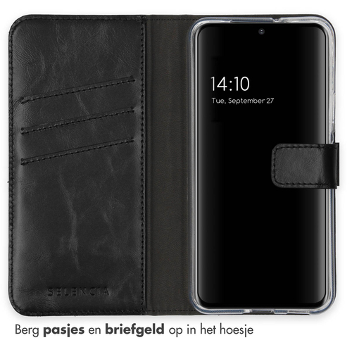 Selencia Echt Lederen Bookcase Samsung Galaxy S22 - Zwart, afbeelding 3