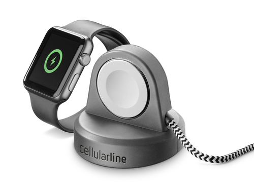 Cellularline WATCHSTANDWIRMFIK зарядное устройство для мобильных устройств Умные часы Черный, Серый USB Беспроводная зарядка Для помещений