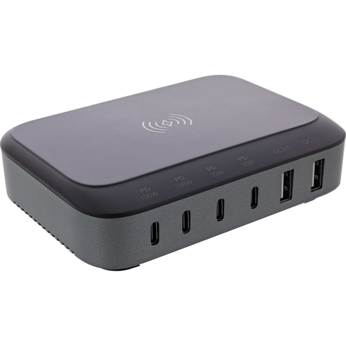 InLine Qi powerstation multiport, 4x USB type C, 2x type A, GaN