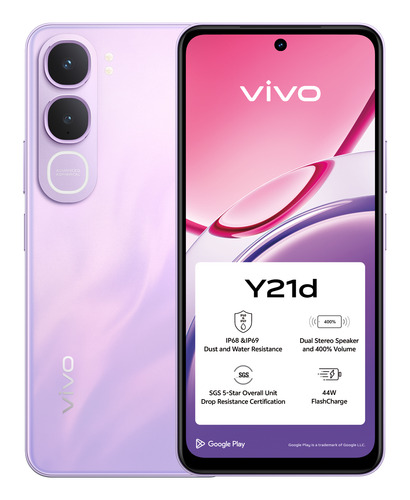 vivo Y21d 17 cm (6.68") Android 15 4G USB Type-C 4 GB 256 GB 6500 mAh Purple