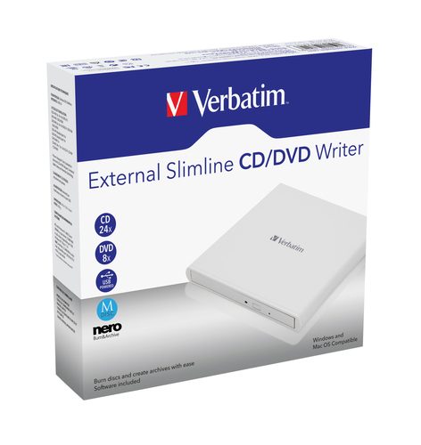 Verbatim Mobile DVD ReWriter USB 2.0 White – image 3