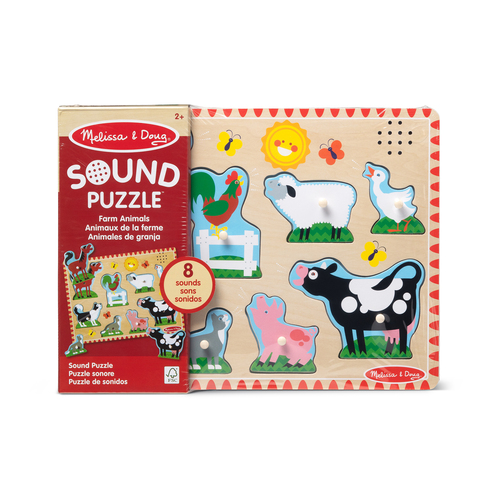 Melissa & Doug MPZ WPZ Farm Anml Sound Pzl8Pc GML Пазл с фигурками 8 шт Животные