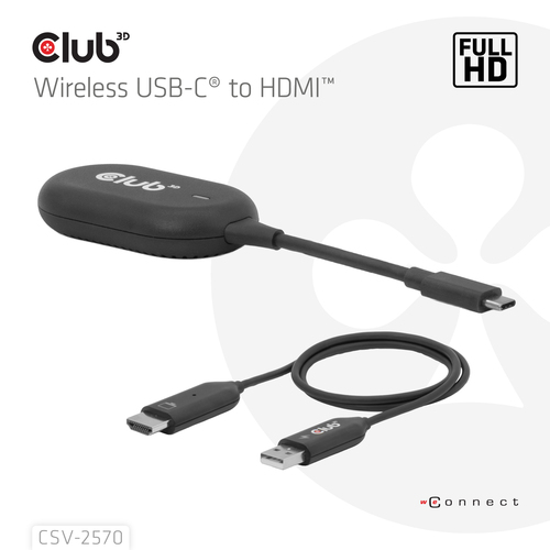 Club 3D Wireless USB-C to HDMI Transmitter and Receiver adapter, afbeelding 4