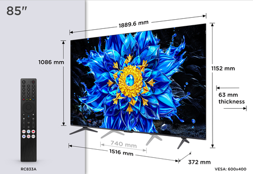 TCL P8L 85P8L TV 2.16 m (85") 4K Ultra HD Smart TV Wi-Fi Black 450 cd/m² – image 4