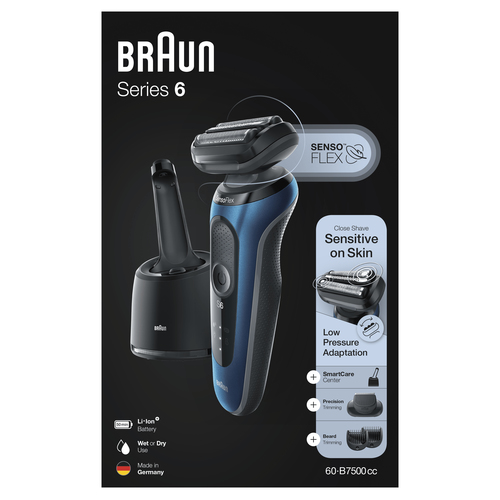 Braun Series 6 60-B7500cc Foil shaver Trimmer Blue – image 6
