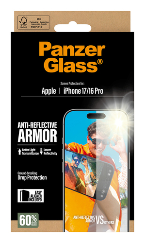 PanzerGlass Ultra-Wide Fit Ceramic II Apple iPhone 17/16 Pro Displayschutz – Foto 3 von 5