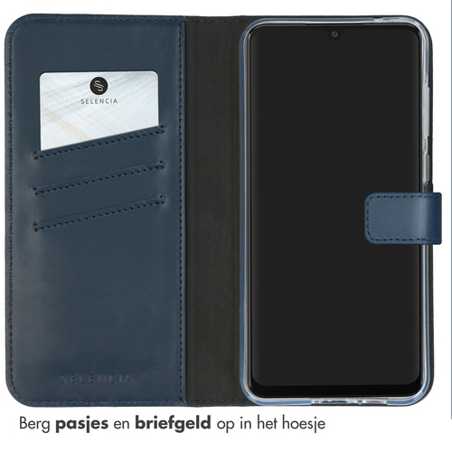 Selencia Echt Lederen Bookcase Samsung Galaxy A55 - Blauw, afbeelding 3