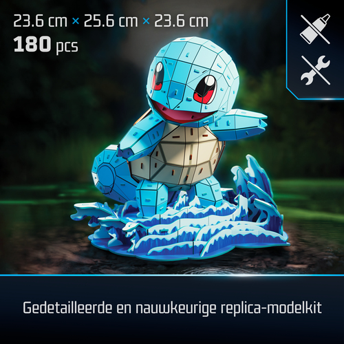 4D Build PUZZ4D - Maqueta Squirtle de 180 Piezas - Puzzle 3D Pokemon Squirtle de 23,5 cm - Maquetas para Construir Adultos y Niños - Puzzles para Adultos y Niños - Juegos de Mesa