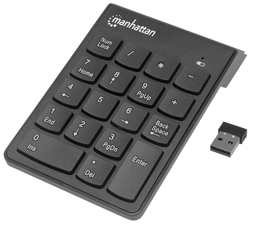 Manhattan 178846 teclado numérico Portátil/PC RF inalámbrico Negro