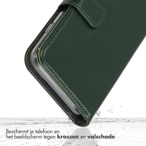 Selencia Echt Lederen Bookcase iPhone 14 - Groen, afbeelding 5