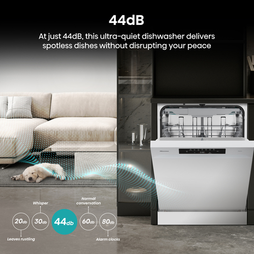 Hisense Hi4 HS643B90W Full Size Freestanding Dishwasher - White – image 6