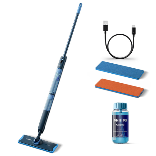 Philips OneUp Series 5000 BXA0109/00 (XV5113/01/00) + extra oranje dweildoek Vloerreiniger Blauw, afbeelding 3