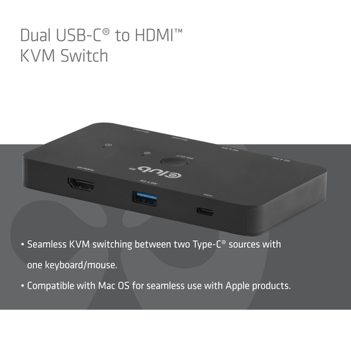 CLUB3D Dual USB-C® to HDMI™ KVM Switch – image 3