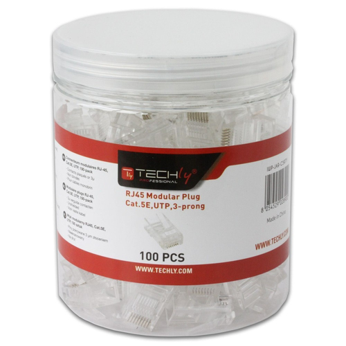 Techly IWP-JAR-C5RTY, RJ45, Transparent, Plast, Cat5e, U/UTP (UTP), Guld