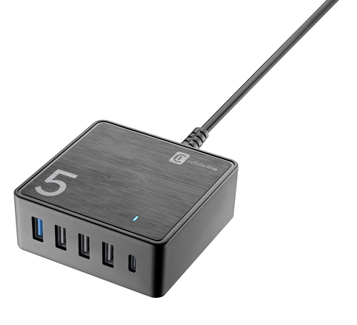Cellularline Desk Charger - USB-C Laptop, MacBook, iPhone, Samsung, Huawei, Xiaomi and other Smartphones and Tablets – image 1