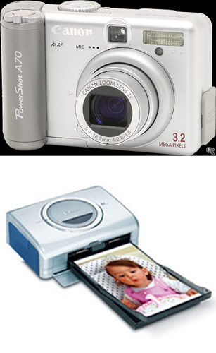 Canon Powershot A70 Camera & CP-200 Foto Printer